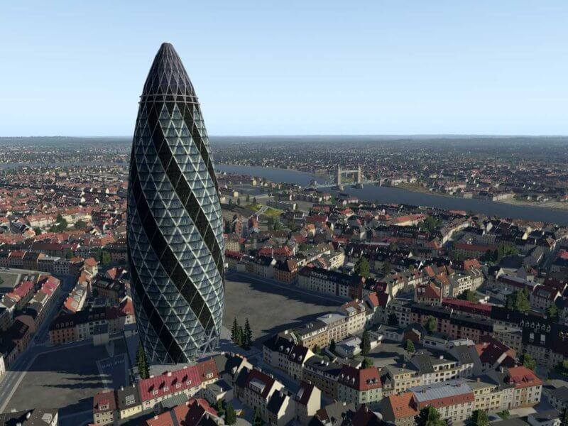 X-Plane 11 Landmarks - London Gherkin