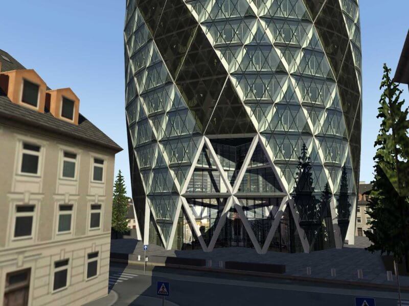 X-Plane 11 Landmarks - London Gherkin close up