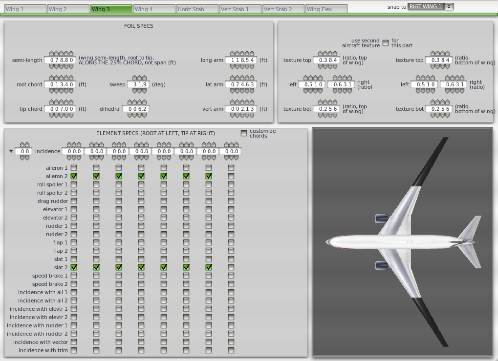 777 with modified wingspan