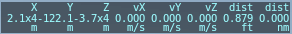 x,y,z values in x-plane data output